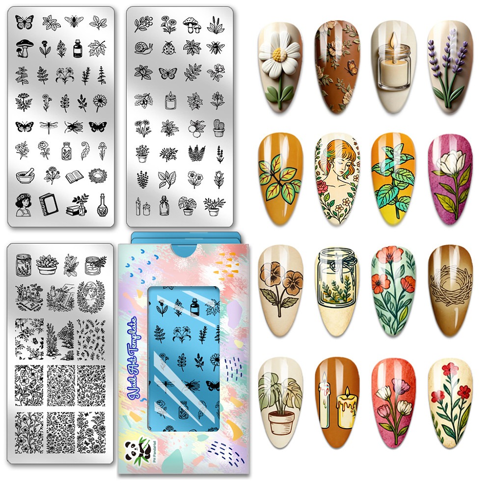 Nail Stamping Plate - 3 pezzi di piastre per stamping