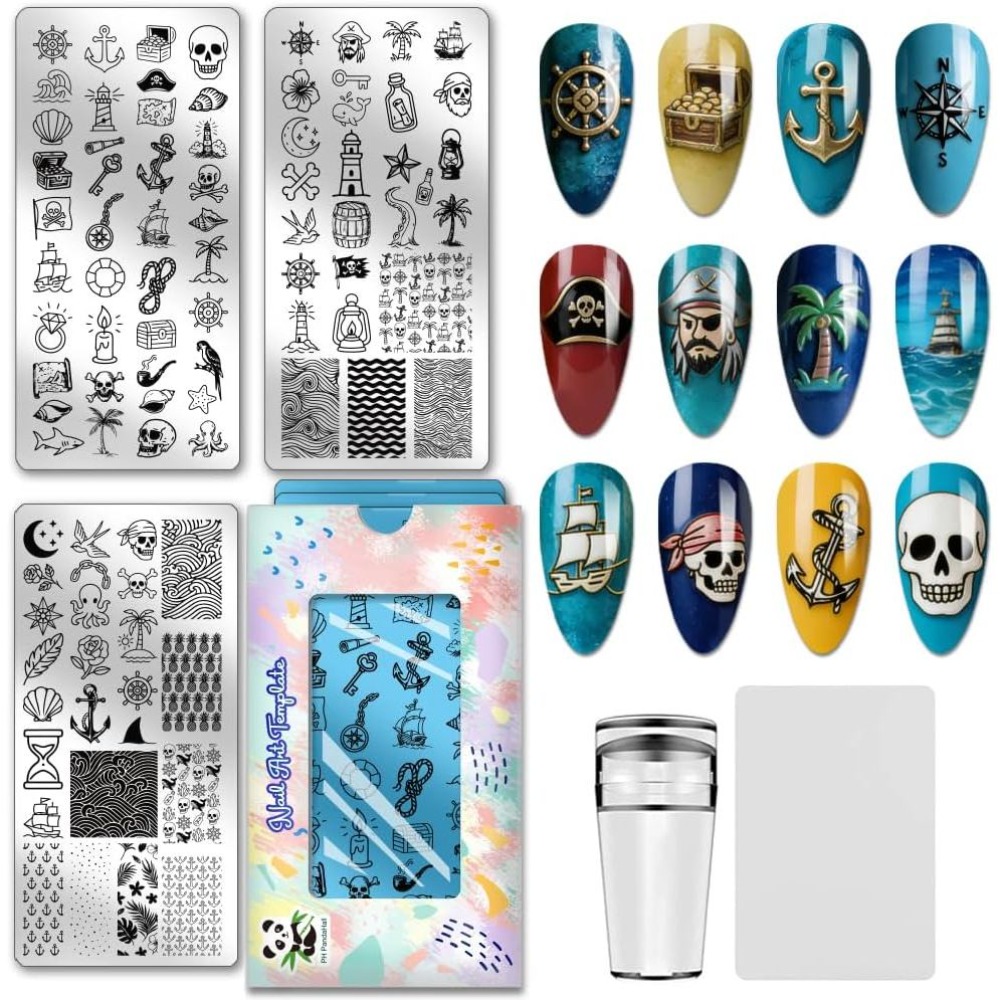 Nail Stamping Plate - Set di 3 Piastre per Stamping