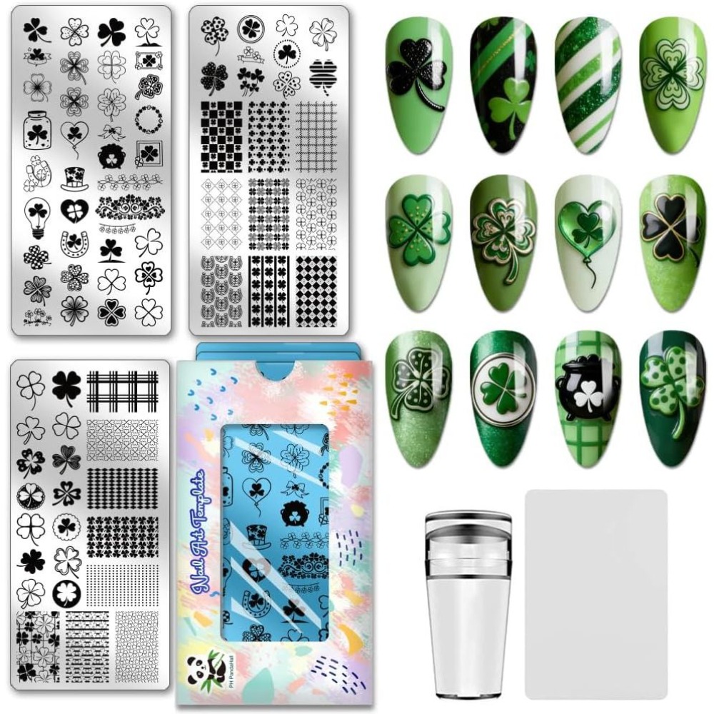 Nail Stamping Plate - 3 pezzi di piastre per timbratura