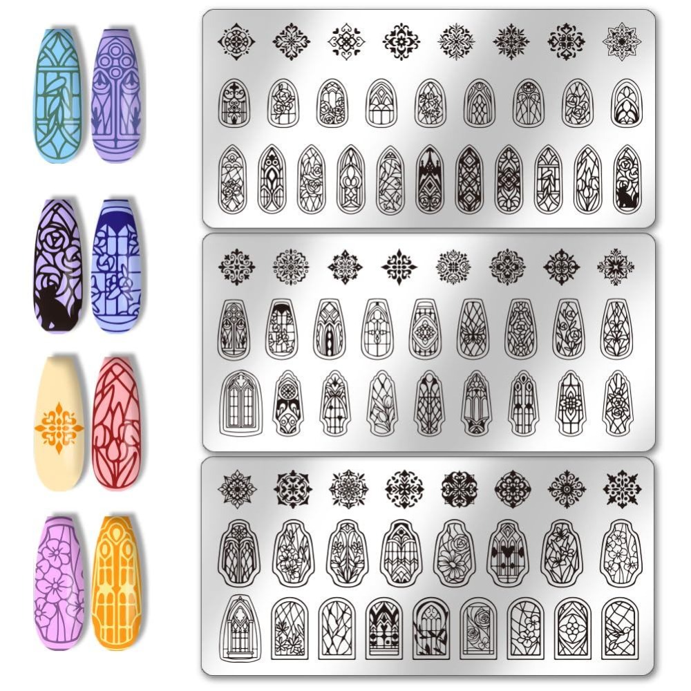 Nail Stamping Plate - Set di 3 Stampi per Unghie