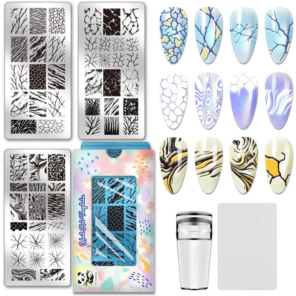 Nail Stamping Plate - 3 pezzi di piastre per stamping