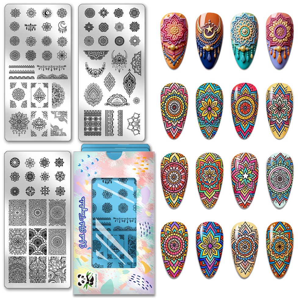 Nail Stamping Plate - 3 pezzi di piastre per stamping
