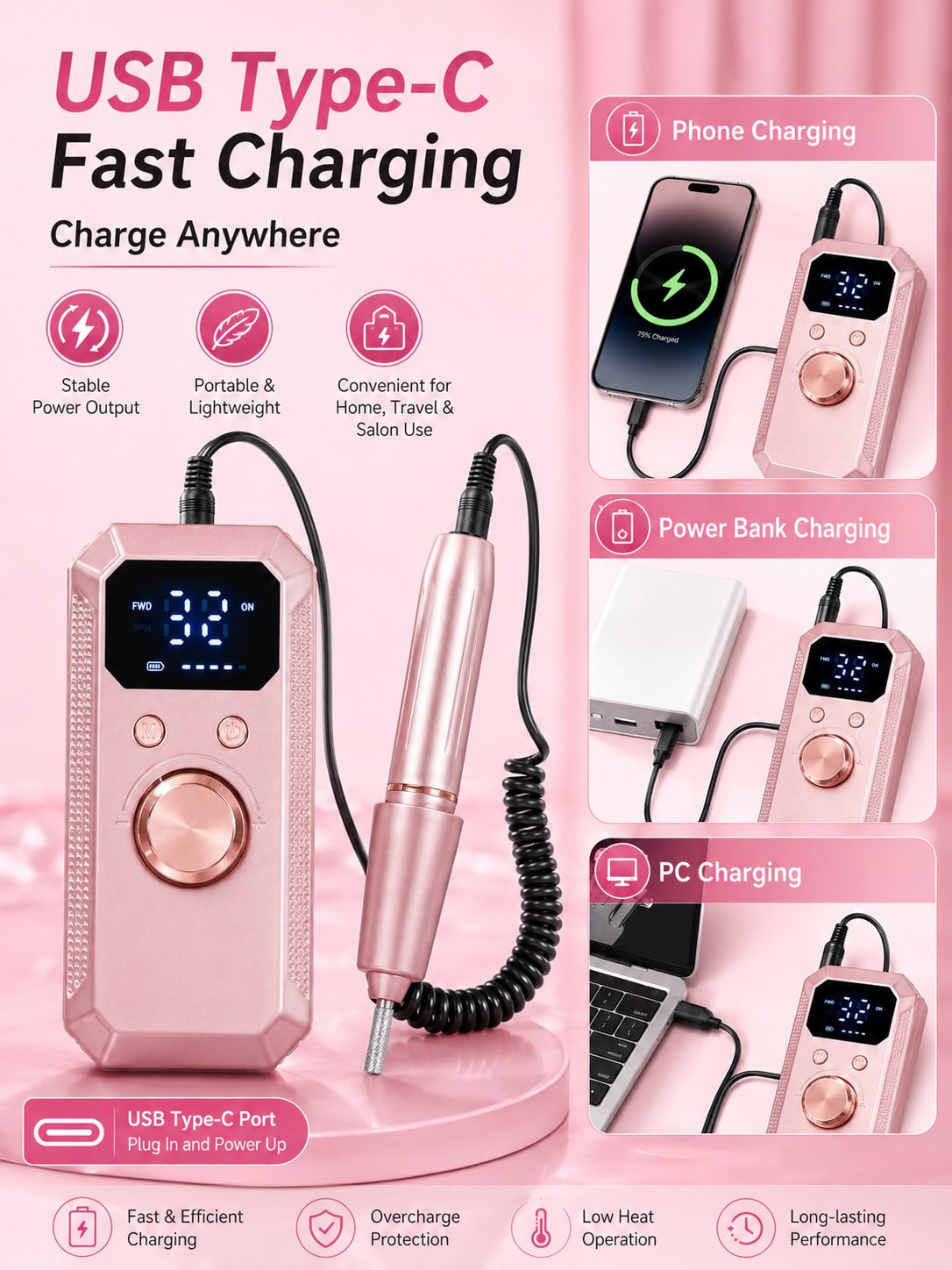 Nail Drill Machine - Trapano Elettrico Professionale per Unghie Senza