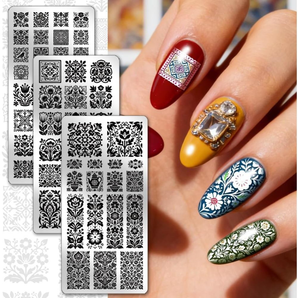 3 pezzi di piastre per stampin - Nail Stamping Plate recensione e prezzo