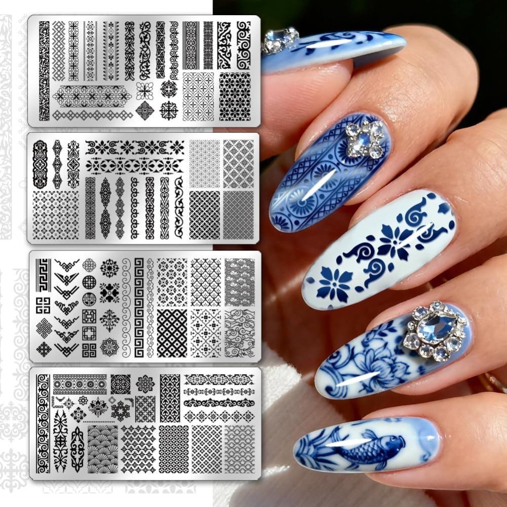 4 pezzi di piastre per timbrat - Nail Stamping Plate recensione e prezzo