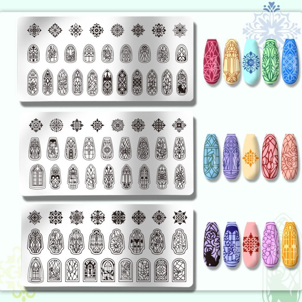 Set di 3 Stampi per Unghie con - Nail Stamping Plate recensione e prezzo